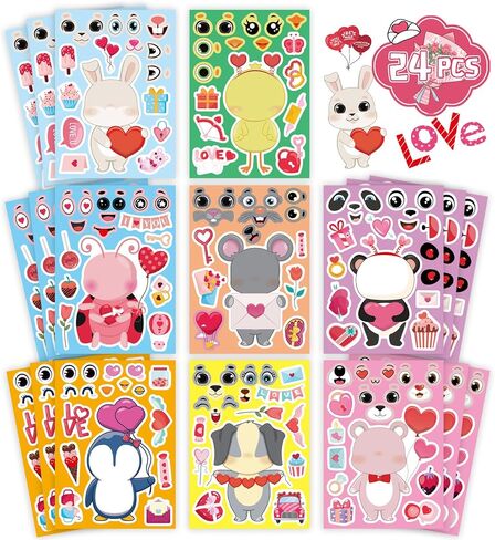 24 PCS Halloween Make-a-face Stickers Halloween Characters Stickers for Kids Make Your Own Halloween Stickers Halloween Crafts Halloween Party Favors Stickers Trick or Treat Party Game Activities in Kuwait