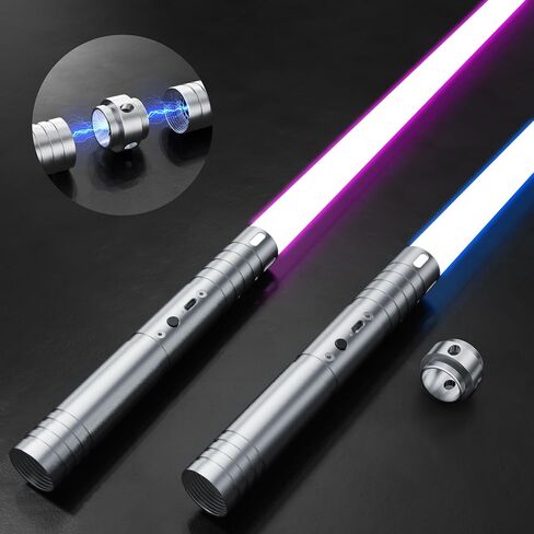 2 حزمة من السيف الضوئي، 15 لونًا و4 أوضاع لإضاءة السيف للمبارزة، 2 في 1 RGB شحن USB قابل للفصل، ألعاب هدايا للأطفال والبالغين في الهالوين in Saudi Arabia