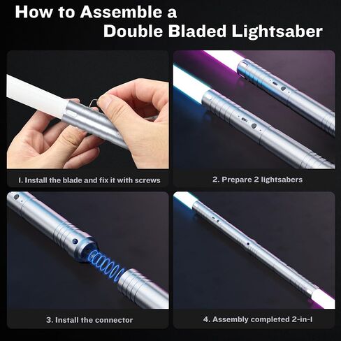 2 حزمة من السيف الضوئي، 15 لونًا و4 أوضاع لإضاءة السيف للمبارزة، 2 في 1 RGB شحن USB قابل للفصل، ألعاب هدايا للأطفال والبالغين في الهالوين in Saudi Arabia