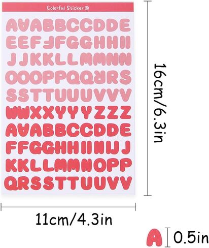 2400 Pieces Colorful Letter Stickers, 24 Sheets Self Adhesive Alphabet Stickers, 0.5 inch Mailbox Numbers Letters Labels DIY Crafts Art Making, Used for Cards, Notebook Decor in Kuwait