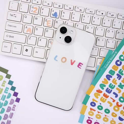 2400 Pieces Colorful Letter Stickers, 24 Sheets Self Adhesive Alphabet Stickers, 0.5 inch Mailbox Numbers Letters Labels DIY Crafts Art Making, Used for Cards, Notebook Decor in Kuwait