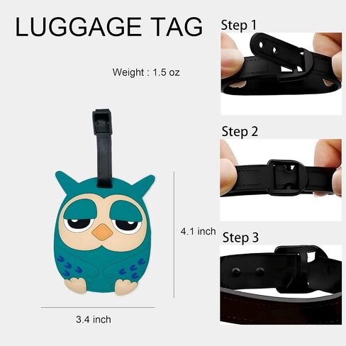 Luggage Tag Cute Funny Silicone ID Luggage Tags for Suitcases Bag Travel Accessories Perfect for Teens Adults in Kuwait