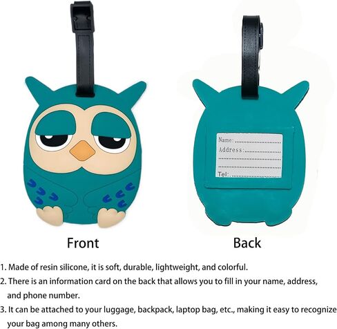 Luggage Tag Cute Funny Silicone ID Luggage Tags for Suitcases Bag Travel Accessories Perfect for Teens Adults in Kuwait