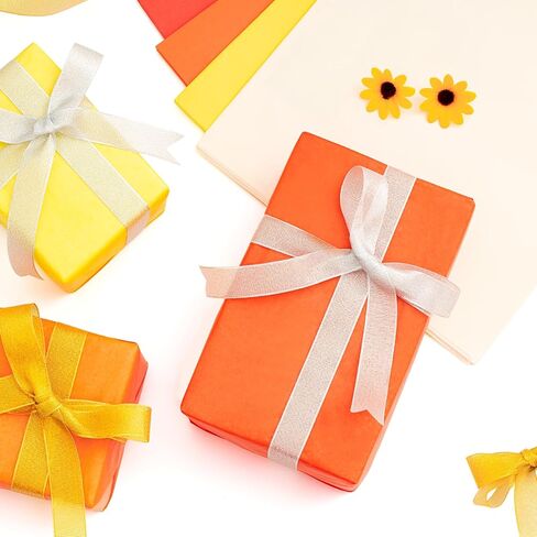 Simetufy ورق مناديل برتقالي لحقائب الهدايا، 120 ورقة مقاس 14 × 20 بوصة ورق تغليف أصفر للتغليف، مجموعة مناديل ورقية للخريف، والهالوين، وعيد الشكر، وأعياد الميلاد، وديكور العطلات والحرف اليدوية in Kuwait