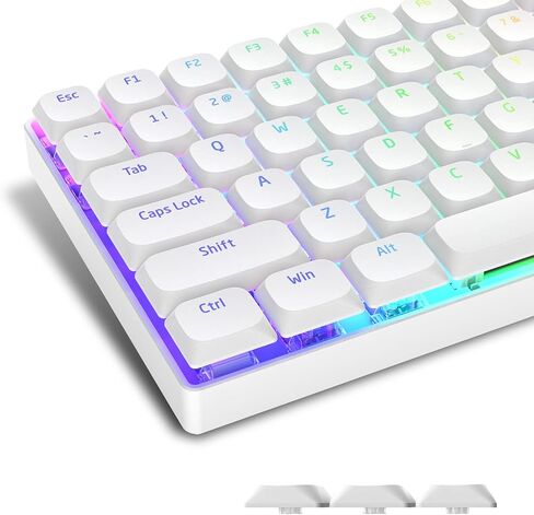 XVX Low Profile Keycaps, Shine Through Keycaps, Custom Keyboard Keycaps, Keycaps 75 Percent Full Size Keycaps for 60% 65% 75% 80% 100% Cherry Gateron MX Switches Mechanical Keyboard, Black Backlight in Kuwait