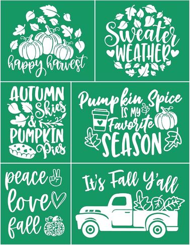 Fall is in The Air Silk Screen Stencils Reusable Self Adhesive Chalk Mesh Stencils Autumn Silkscreen Transfers for Painting on Wood,Craft,DIY Farmhouse Screenprinting Starter Kit for Chalk Paste in Kuwait