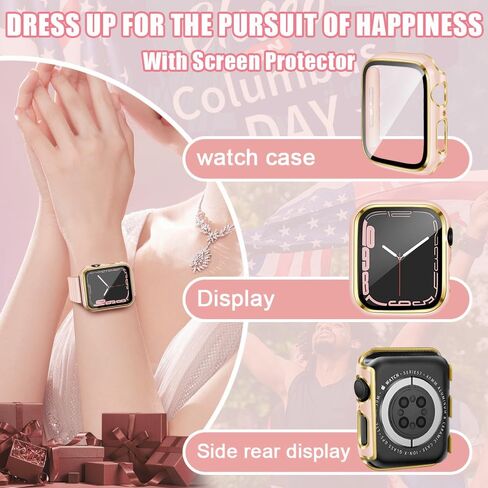 top4cus 40mm PC Cover Case for Apple Watch Series 6/SE/5/4, White | With Screen Protector, Daily Use Cover for Women Kids, Overall Anti-Scratch Bumper, Shockproof, Waterproof, Workout in Kuwait