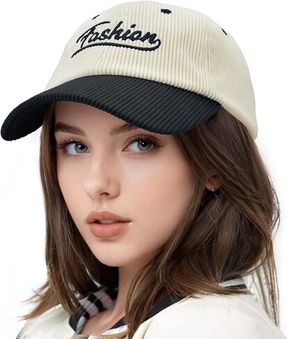 Sukeen Winter Baseball Caps with Adjustable Two-Tone Corduroy Hat for Women Men Fashion Warm Hat for Everyday Outdoor in Saudi Arabia