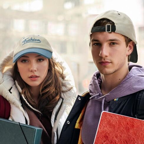 Sukeen Winter Baseball Caps with Adjustable Two-Tone Corduroy Hat for Women Men Fashion Warm Hat for Everyday Outdoor in Saudi Arabia