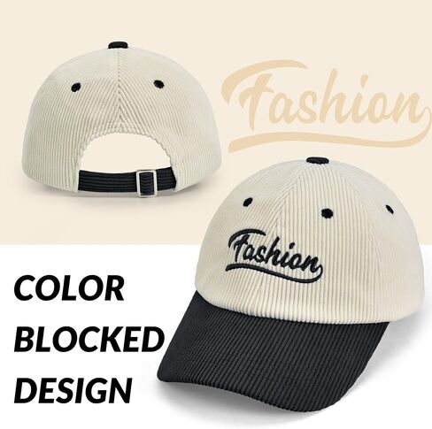 Sukeen Winter Baseball Caps with Adjustable Two-Tone Corduroy Hat for Women Men Fashion Warm Hat for Everyday Outdoor in Saudi Arabia