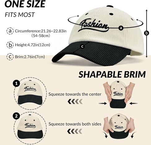 Sukeen Winter Baseball Caps with Adjustable Two-Tone Corduroy Hat for Women Men Fashion Warm Hat for Everyday Outdoor in Saudi Arabia