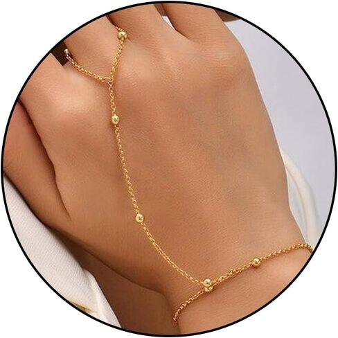 Reoxvo Bracelets Stack Silver Plated Chain Bracelet Set for Women Gold Hand Chain Rings Bracelets Jewelry for Women Trendy in Kuwait