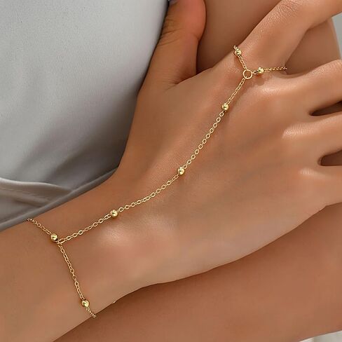 Reoxvo Bracelets Stack Silver Plated Chain Bracelet Set for Women Gold Hand Chain Rings Bracelets Jewelry for Women Trendy in Kuwait