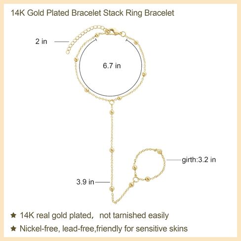 Reoxvo Bracelets Stack Silver Plated Chain Bracelet Set for Women Gold Hand Chain Rings Bracelets Jewelry for Women Trendy in Kuwait