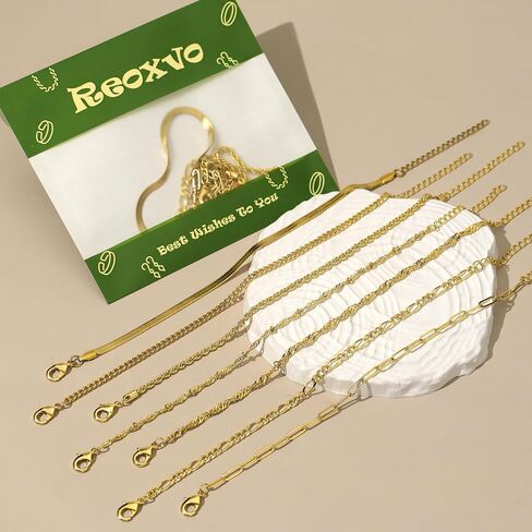 Reoxvo Bracelets Stack Silver Plated Chain Bracelet Set for Women Gold Hand Chain Rings Bracelets Jewelry for Women Trendy in Kuwait