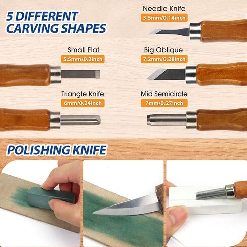 Wood Carving Kit, Whittling Kit for Beginners 21PCS Wood Carving Tools with Cut Resistant Gloves, Wood Spoon Carving Set, Ideal Gift for Kids Adults in Saudi Arabia