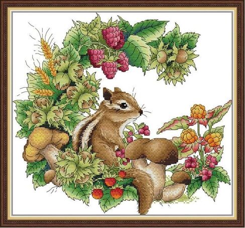 Rosyfoxes Cross Stitch Kits Stamped Full Range of Embroidery Starter Kits for Adult DIY- Printed Kits Birds' Love nest 2(Printed) 11CT 3 Strands 21.3x15.4 inches in Saudi Arabia