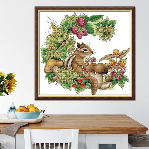 Rosyfoxes Cross Stitch Kits Stamped Full Range of Embroidery Starter Kits for Adult DIY- Printed Kits Birds' Love nest 2(Printed) 11CT 3 Strands 21.3x15.4 inches in Saudi Arabia