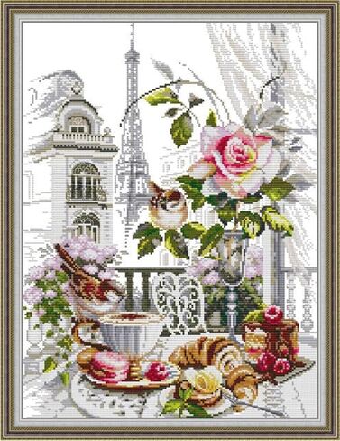 Rosyfoxes Cross Stitch Kits Stamped Full Range of Embroidery Starter Kits for Adult DIY- Printed Kits Birds' Love nest 2(Printed) 11CT 3 Strands 21.3x15.4 inches in Saudi Arabia