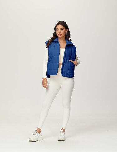 Xiaoxuemeng Puffer Vest Women Lightweight Zip Up Quilted Vest Padded Gilet Sleeveless Jacket with Pockets in Saudi Arabia