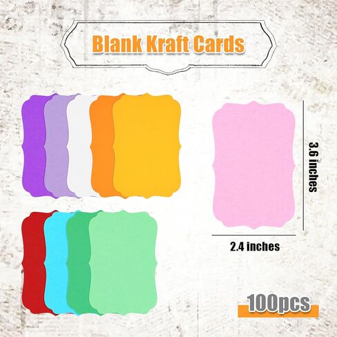 100PCS Blank Index Cards, 10 Colors Flash Cards Index Note Cards Bulk for DIY Gift Office Game Cards School Learning 3.6" x 2.4" in Saudi Arabia