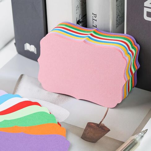 100PCS Blank Index Cards, 10 Colors Flash Cards Index Note Cards Bulk for DIY Gift Office Game Cards School Learning 3.6" x 2.4" in Saudi Arabia