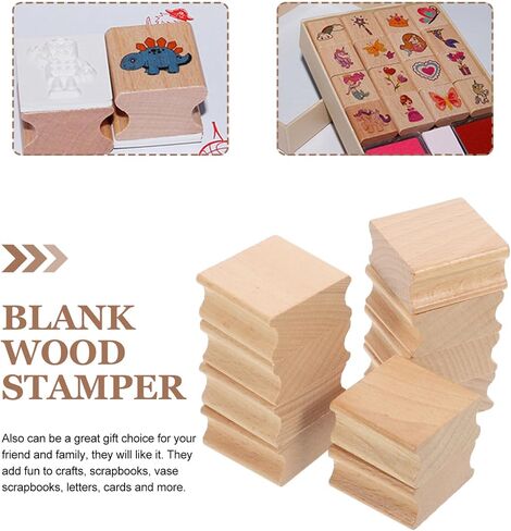 10pcs Beech Wood Seal Carving Square Wood Seal Self Making Stamper DIY Craft Tool Stamps for Making DIY Wooden Stamp Decorative Seal Cards Making Stamp Handbook Stamp Seal in Saudi Arabia