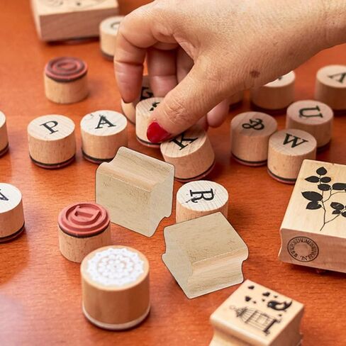 10pcs Beech Wood Seal Carving Square Wood Seal Self Making Stamper DIY Craft Tool Stamps for Making DIY Wooden Stamp Decorative Seal Cards Making Stamp Handbook Stamp Seal in Kuwait