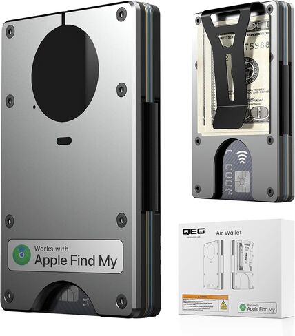 Air Wallet Minimalist Wallet With Built In Airtag Chip, Rfid Blocking Credit Card Holder, Slim Wallet For Men, Compatible With Apple Find My Ios Only,Trackable Wallet (Macaron Powder) in Kuwait