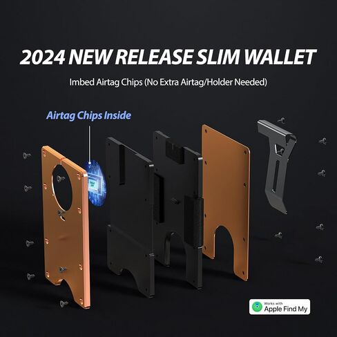 محفظة Air Wallet صغيرة الحجم مع شريحة Airtag مدمجة، حامل بطاقة الائتمان Rfid Blocking، محفظة رفيعة للرجال، متوافقة مع Apple Find My Ios فقط، محفظة قابلة للتتبع (رمادي) in Saudi Arabia