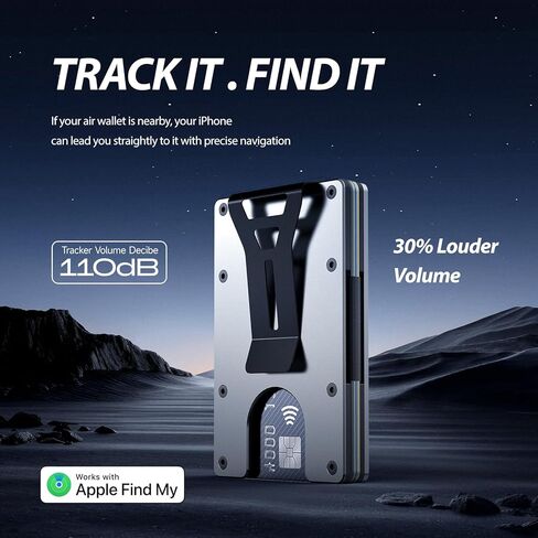 Air Wallet Minimalist Wallet With Built In Airtag Chip, Rfid Blocking Credit Card Holder, Slim Wallet For Men, Compatible With Apple Find My Ios Only,Trackable Wallet (Macaron Powder) in Kuwait