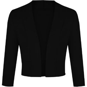 Women 3/4 Sleeve Cropped Cardigan Lightweight Casual Open Front Bolero Shrug Sweaters