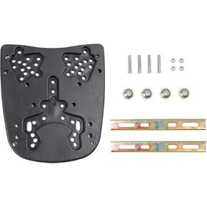 Mokuo Universal Motorcycle Rear Tail Box Base Plate in Heavy Iron Material Adapter for Motorcycle Rear Luggage Rack Trunk,Black Color Trunk Floor Panel
