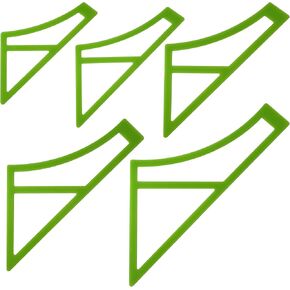 5Pcs Plastic Reversible Tie On Curved Dog Bandana Cutting Templates Set for Snap On Dog/Cat/Pet Neck Clothing, DIY Craft Ruler for Sewing Quilting Scarf for Small/Medium/Large Pets, Green