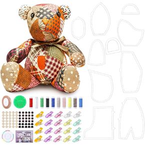 15 Inch Memory Bear Template Ruler Sewing Tools Set Acrylic Quilting Template Cutting Detailed Instructions Sewing Patterns Art Craft for Woman Beginners Home