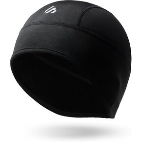 Winter Helmet Liner Skull Cap, Fleece Cycling Cap Thermal Beanie Running Hat for Men Women