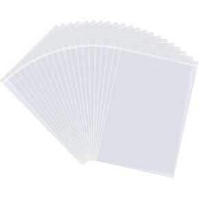 joybest 500 Pcs 9 x 12 Inch Resealable Clear Cellophane Bags Self Sealing Plastic Cello Poly Bags