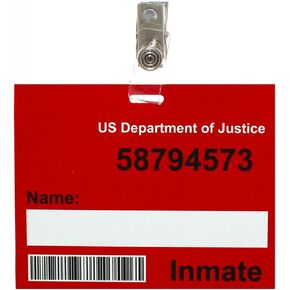 Prison Name Badge Prop for Halloween Prisoner Costumes Convict Costumes and Prison Scrubs