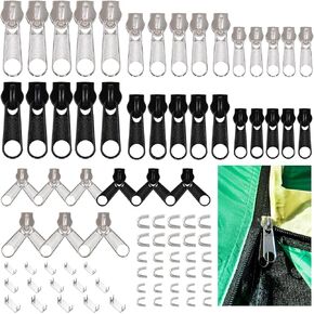 Phinus 84 Pcs Zipper Repair, #3#5#8 Nylon Coil Replacement Zipper, Zipper Bottom Stop & Top Stop Zipper Repair Kit, Double Zipper Replacement for Bags Jacket Coat Jeans Nylon Coil Zippers
