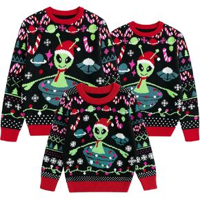 Simplee kids Family Matching Christmas Sweaters Xmas Print Ugly Funny Jumper Holiday Pullover Tops