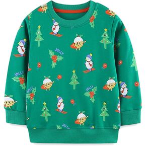 Toddler Girl Boy Sweatshirts Halloween Christmas Crewneck Long Sleeve Pullover Cotton Graphic Top Sweater Shirts