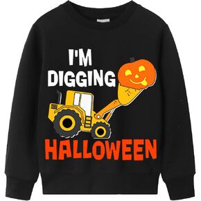 Toddler Boys Girls Halloween Sweatshirt Glow In Dark Kids Pumpkin Long Sleeve Shirts Dinosaur Skeleton Jumper 1-7T