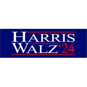 Kamala Harris Tim Walz 2024 Presidential Election Bumper Sticker Car Decal Democrat for President Presidential USA Election Political Sticker 10x3 Inch Blue