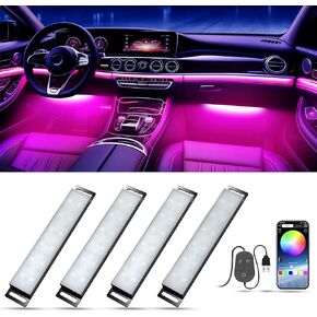 Smart LED Interior Light for Car with App Control Music Sync Color Changing RGB Light Bar for Inside Car Decoration Multicolor Neon Hard Light Bar with USB Port for Women Men Friends DC 5V