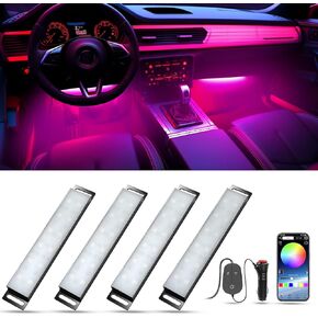 Smart LED Interior Light for Car with App Control Music Sync Color Changing RGB Light Bar for Inside Car Decoration Multicolor Neon Hard Light Bar with USB Port for Women Men Friends DC 5V