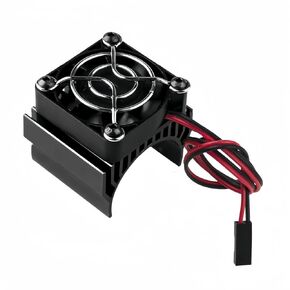Aluminum Heat Sink with 5V Cooling Fan fit 540 550 3650 3660 3674 Size Brushless Engine Motor Heatsink for 1/10 RC Car Truck Buggy Crawler (Black)
