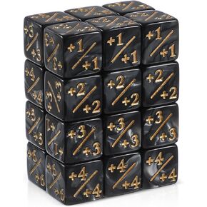 STOBOK 24Pcs Token Dice Counters,Cube Loyalty Dice D6 Dice Acrylic Dice Cube The Gathering Dice MTG Counter with MTG, CCG, Card Gaming Accessory