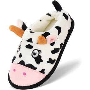 Ibeauti Cute Animal Slippers for Kids Boys Girls Memory Form Warm Plush Winter House Slippers Shoes