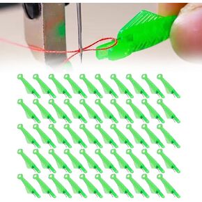 AOZUO Fish Mouth Sewing Machine Needle Threader, 50PCS Fish Type Needle Threader Quick Quick Sewing Machine Loop Needle Threader Tool Simple Automatic Needle Threader(Large)