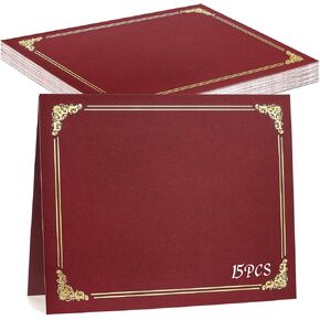 gisgfim 15Pcs Certificate Holders Diploma Covers Single Sided Gold Foil Border Award Covers for Letter Size 8.5x11 Certificates Cardstock Document Papers Storage Organizer (Purple)